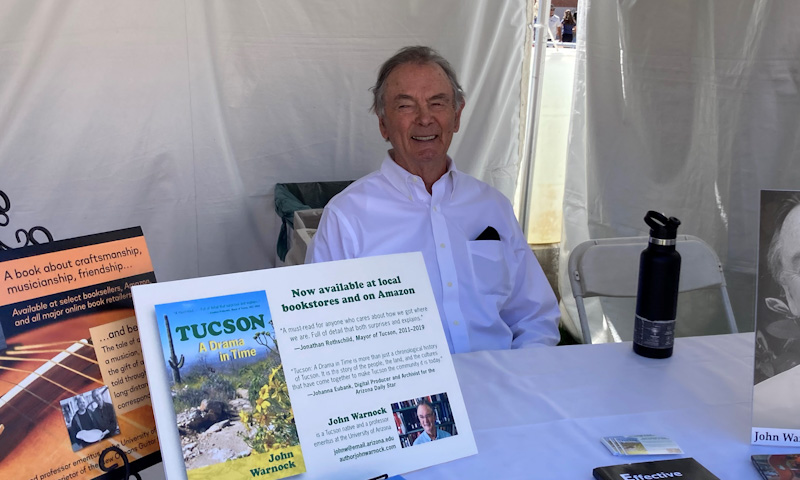 John Warnock greeting readers at Tucson Festival of Books 2022